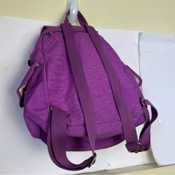Kipling Ravier Medium Nylon Backpack Bag Pockets Monkey Lightweight Purple Charm - Picture 3 of 16